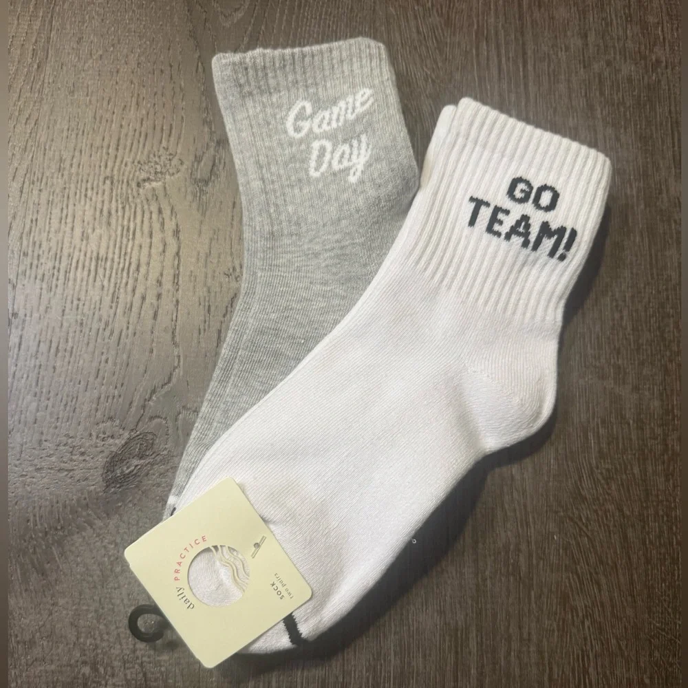 NWT Daily Practice by Anthropologie Game Day Crew Socks Set of 2